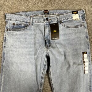 Lee Slim Straight Jeans Mens‎ 38x30 Light Blue NEW Union Fade Denim Pants